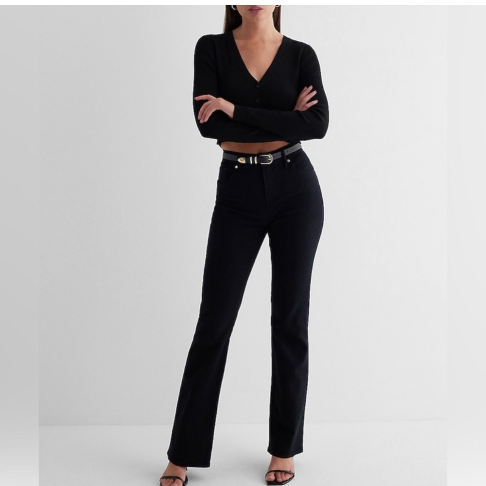 Express Curvy Mid Rise Black Bootcut Jeans NWT